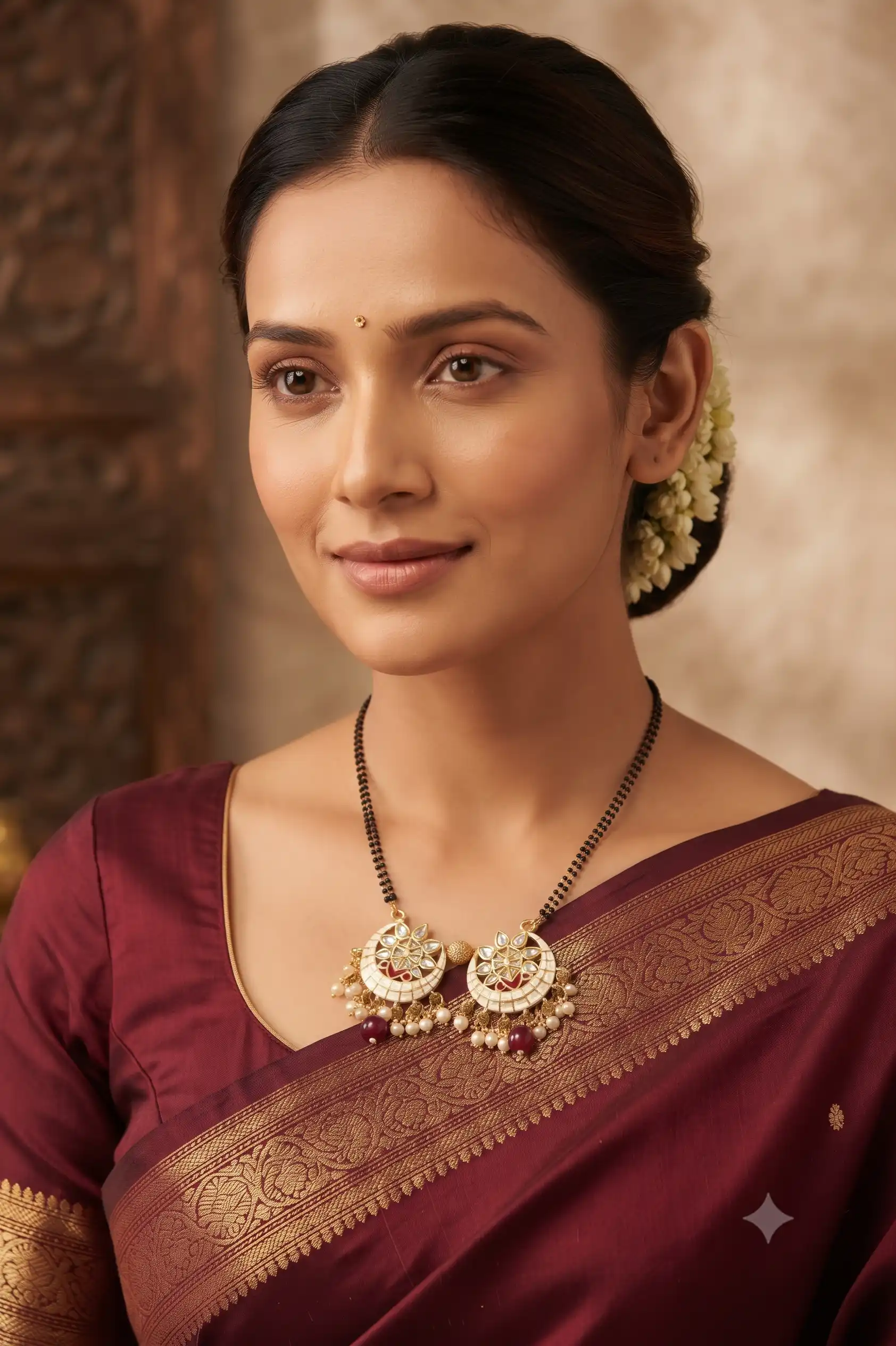 Traditional Meenakari Kundan Mangalsutra