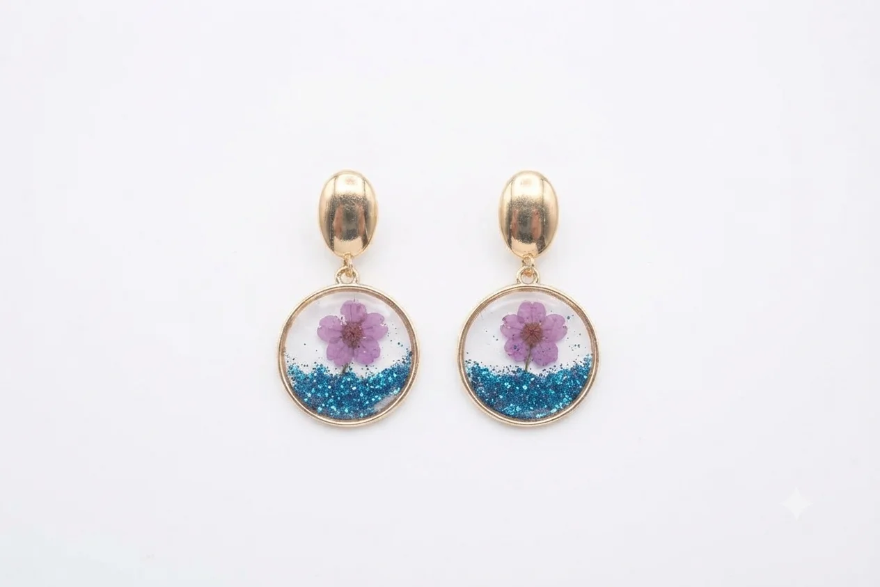 Enchanted Blossom Resin Dangle Earrings