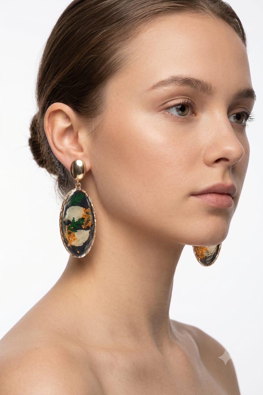 White Petal Hoops